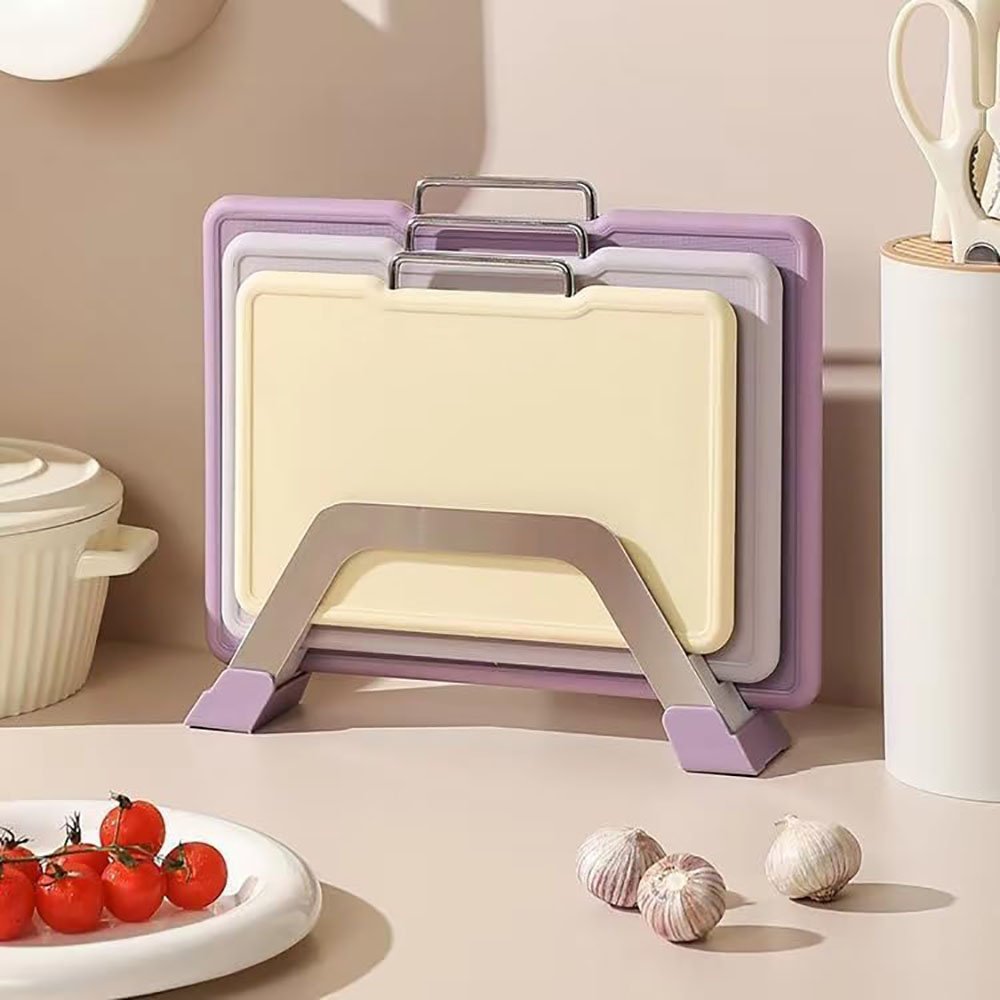 3-Piece Chopping Board Set with Stainless Steel Stand