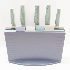 10-Piece Knife & Cutting Board Set with Tall Block Holder