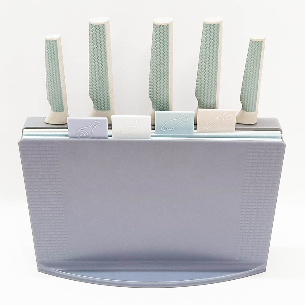 10-Piece Knife & Cutting Board Set with Tall Block Holder