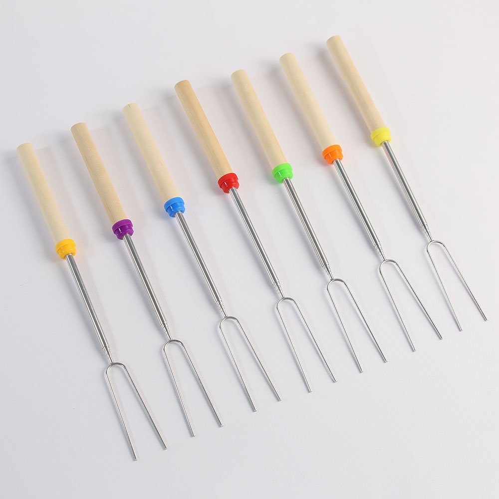 32 Inch Extendable Marshmallow Roasting Forks Campfire Skewers