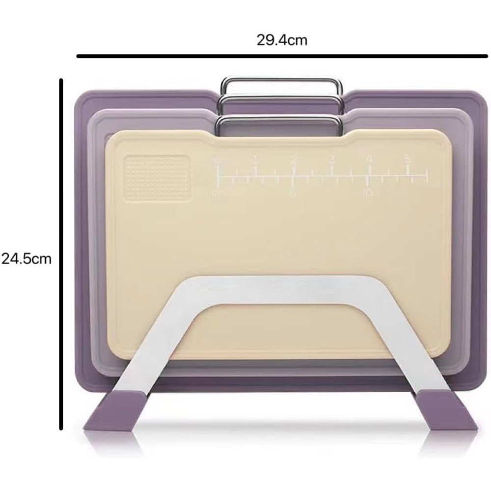 3-Piece Chopping Board Set with Stainless Steel Stand