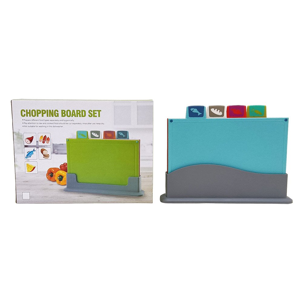 4-Piece Dual-Sided Plastic Cutting Board Set