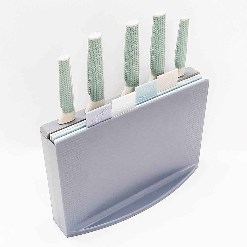 10-Piece Knife & Cutting Board Set with Tall Block Holder