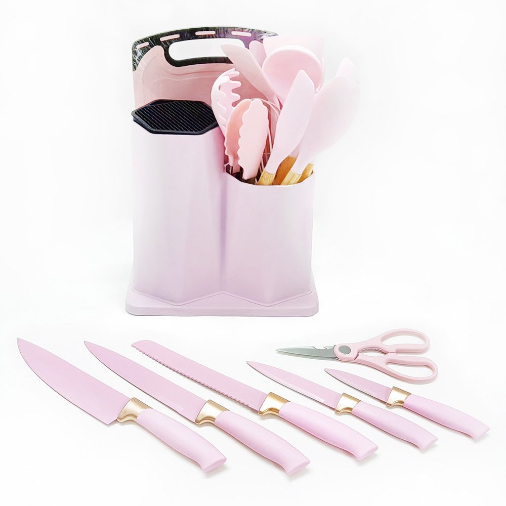 19-Piece Silicone Kitchen Utensil & Knife Set