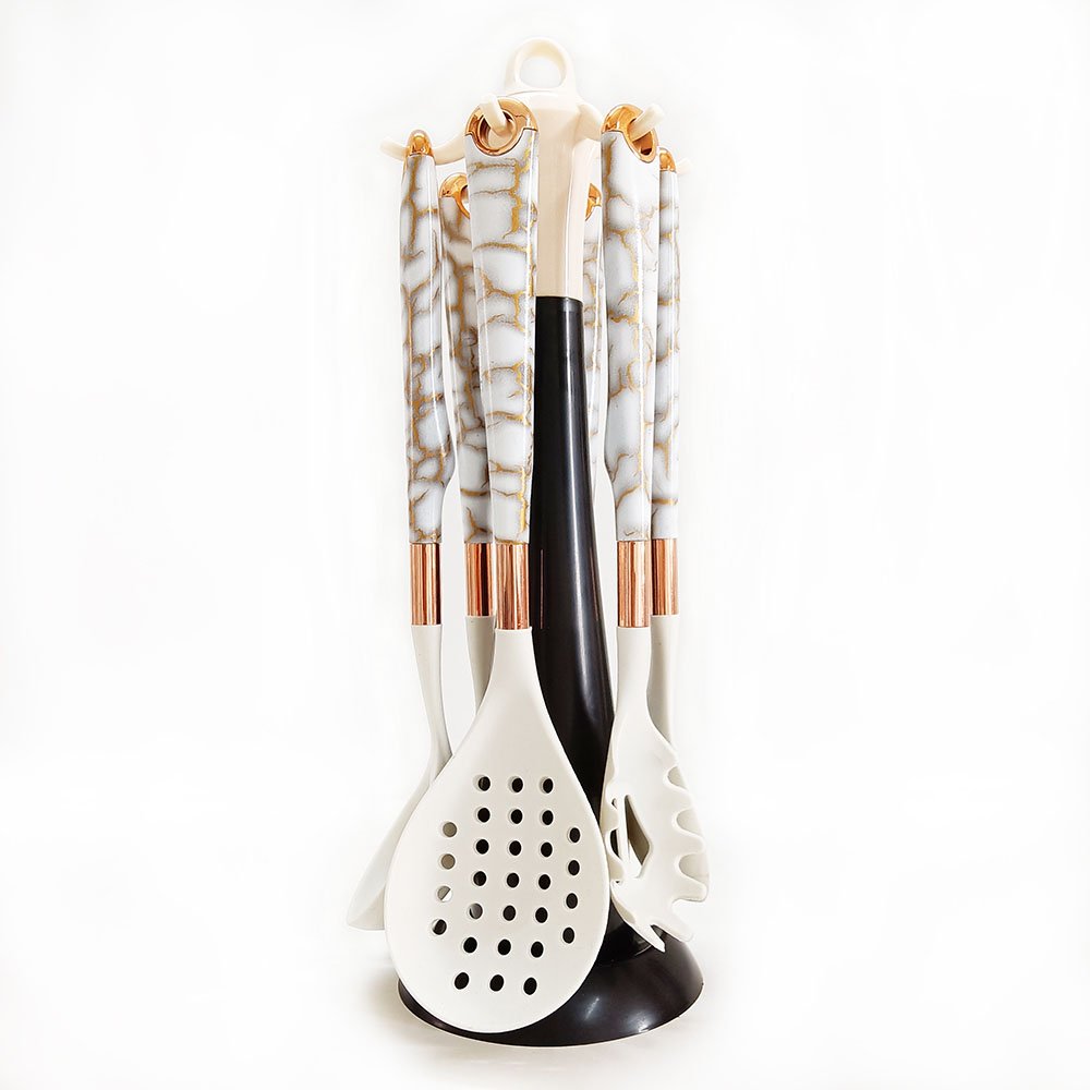 7-Piece Food Grade Silicone Cooking Utensil Set with Stand