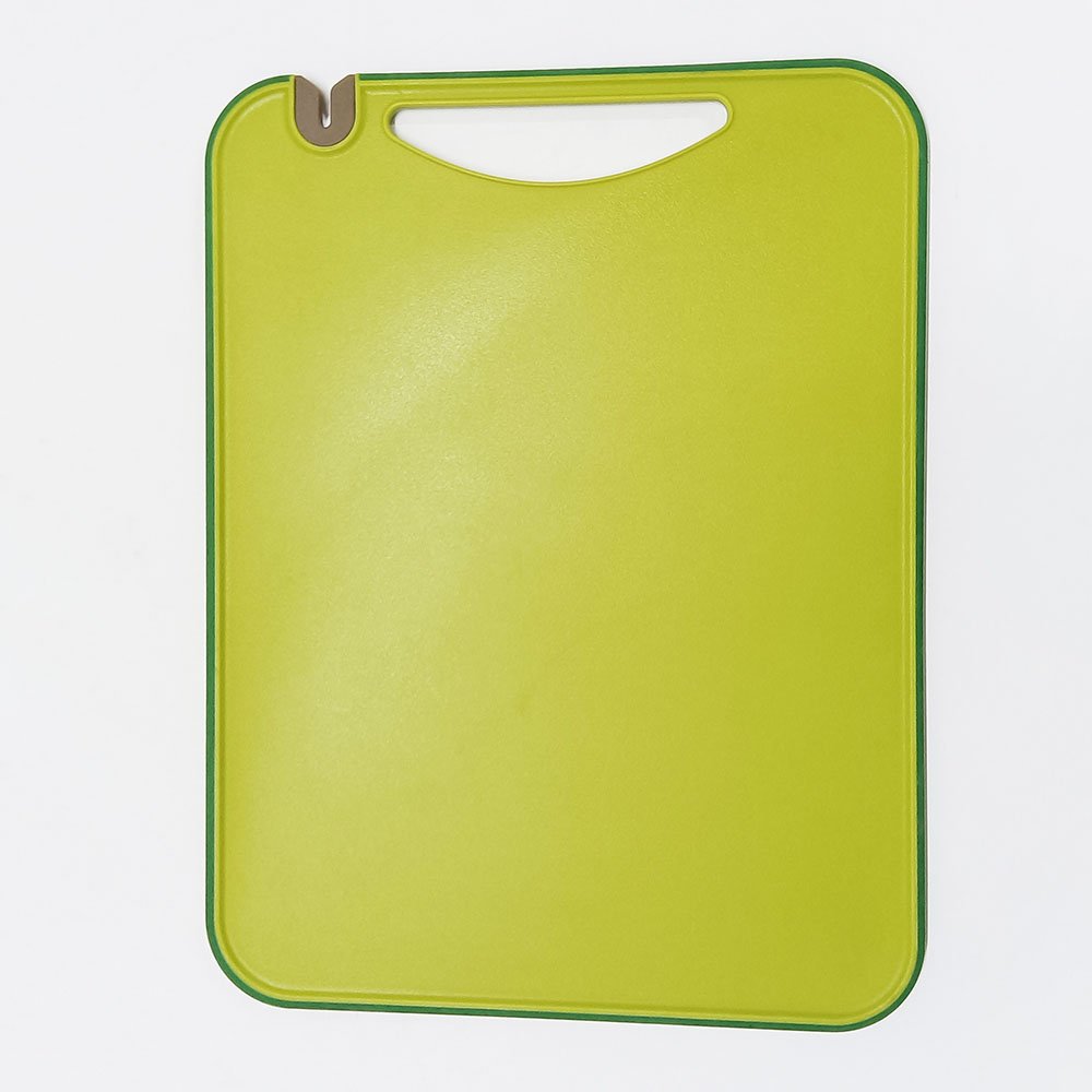 Plastic Cutting Board with Built-in Knife Sharpener & Measurement Scale