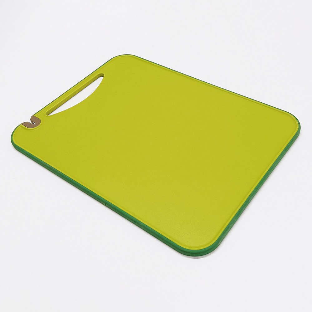 Plastic Cutting Board with Built-in Knife Sharpener & Measurement Scale