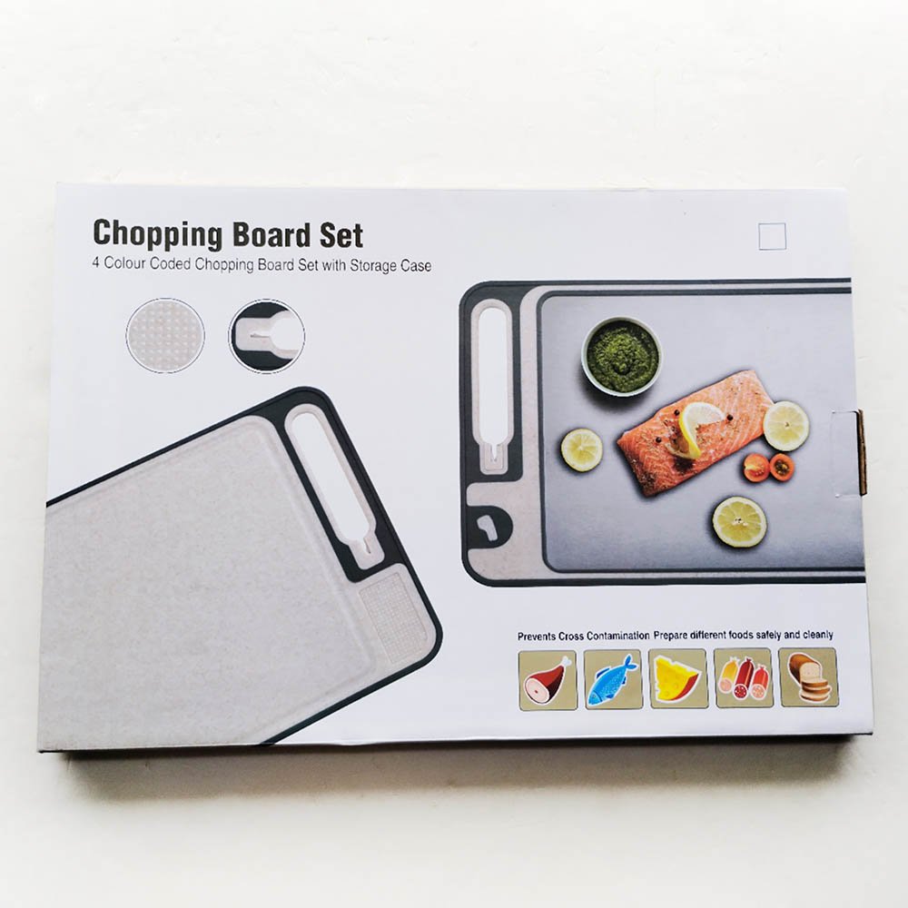 Double-Sided 304 Stainless Steel & Wheat Straw Cutting Board