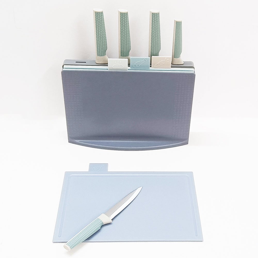 10-Piece Knife & Cutting Board Set with Tall Block Holder