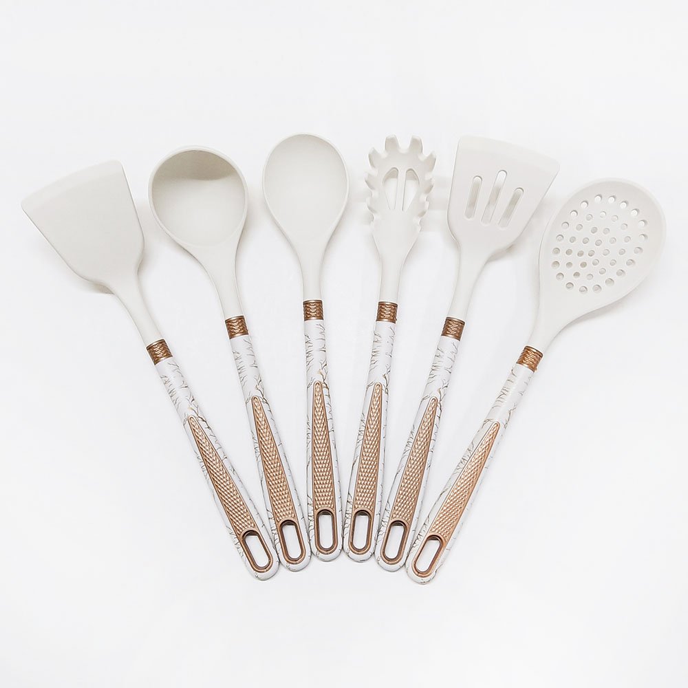 7-Piece Silicone Kitchen Utensil Set with Hanging Holder Rack
