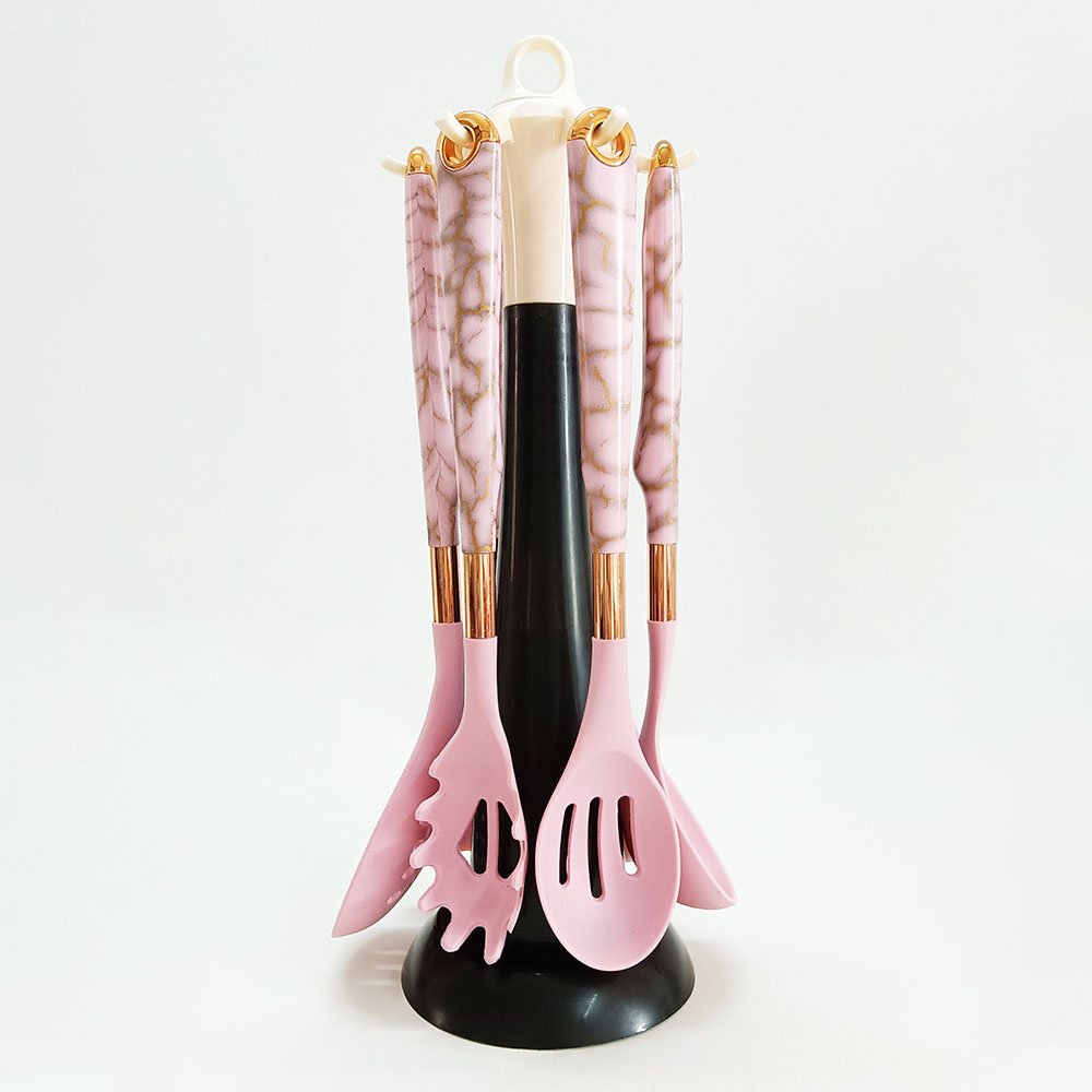 7-Piece Food Grade Silicone Cooking Utensil Set with Stand