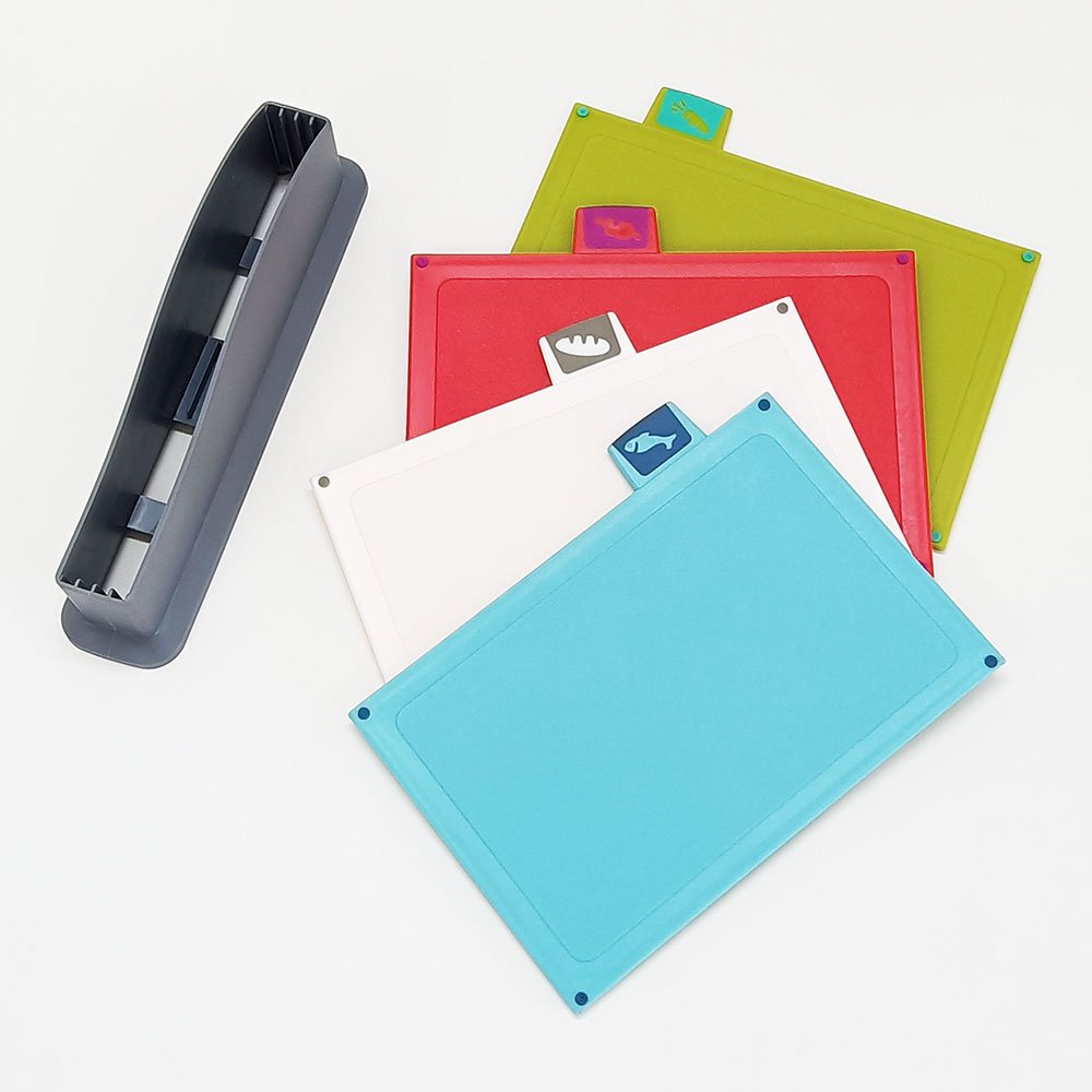 4-Piece Dual-Sided Plastic Cutting Board Set