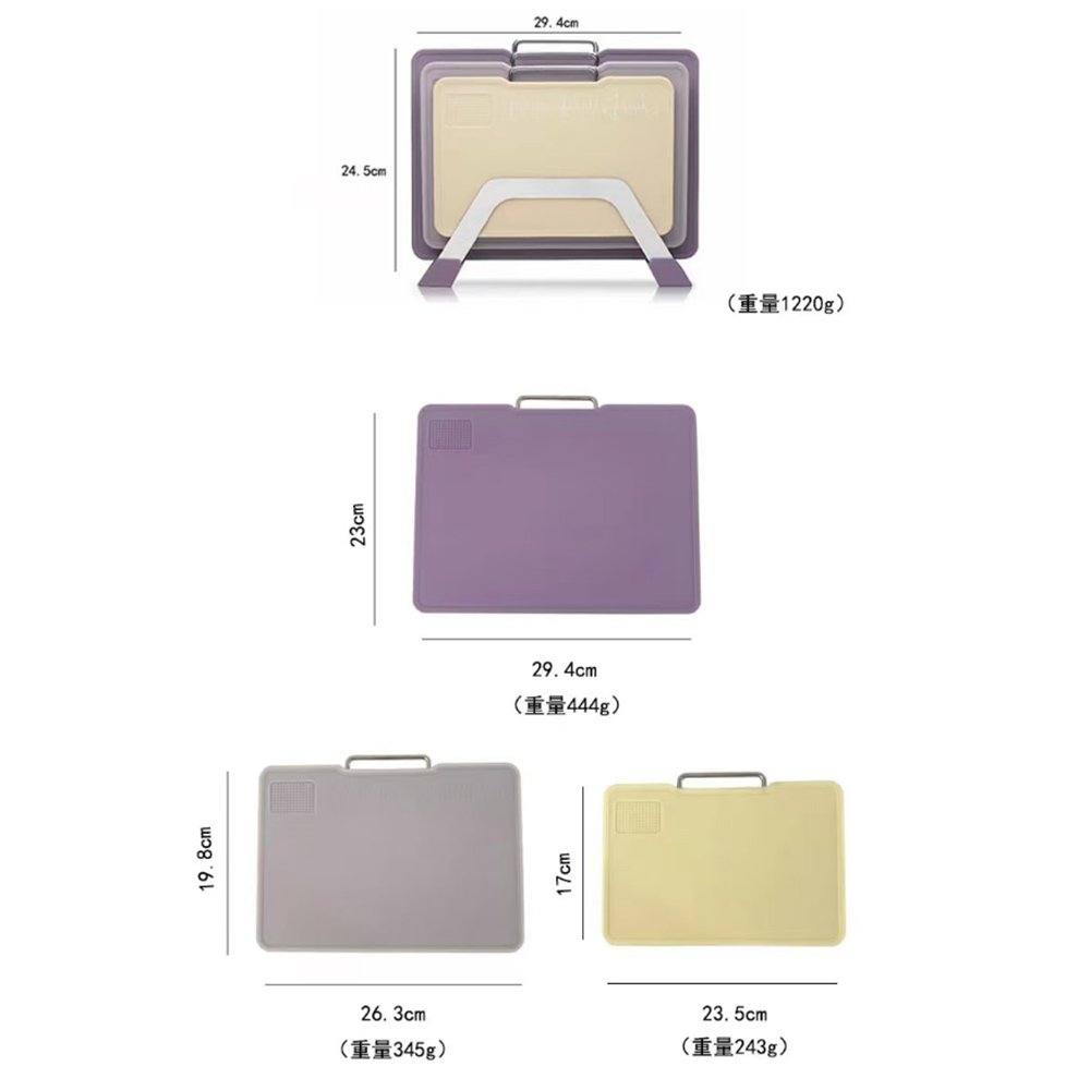 3-Piece Chopping Board Set with Stainless Steel Stand