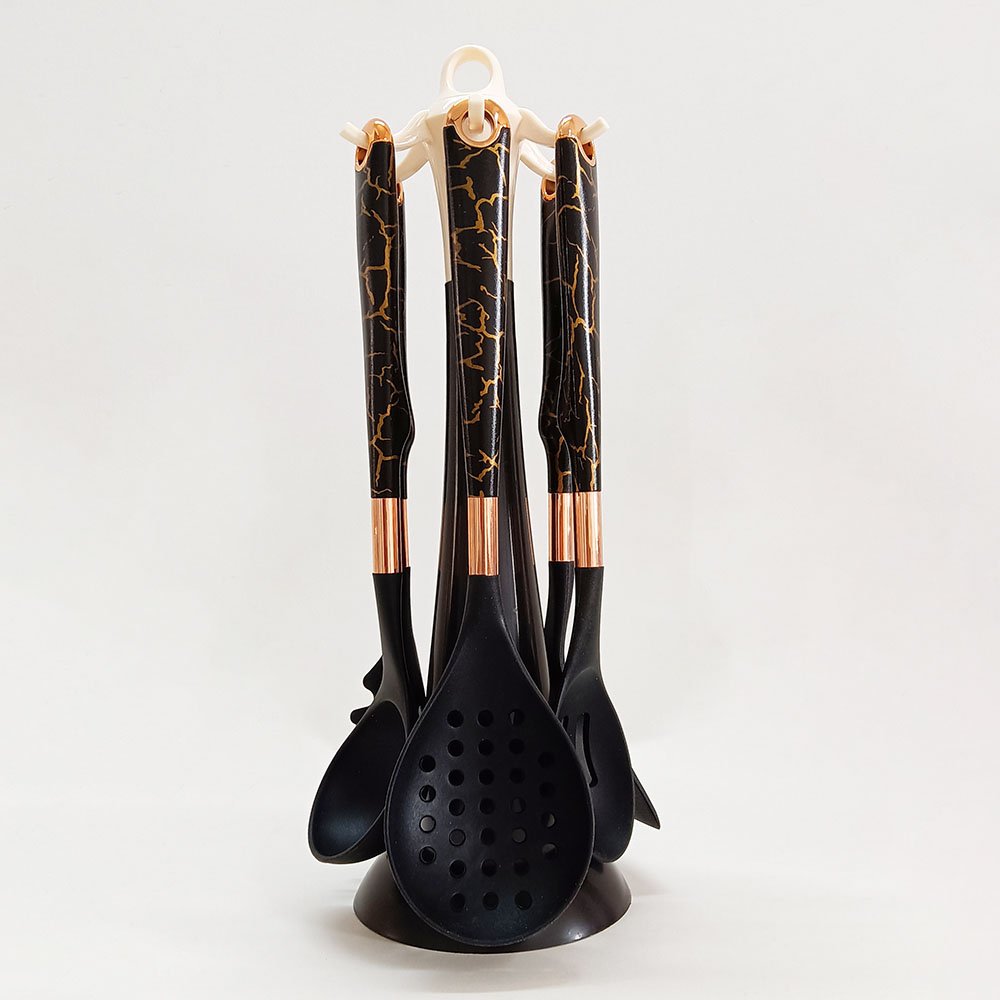 7-Piece Food Grade Silicone Cooking Utensil Set with Stand