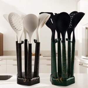 7-Piece Non-Stick Kitchen Silicone Utensil Set with Stand Holder