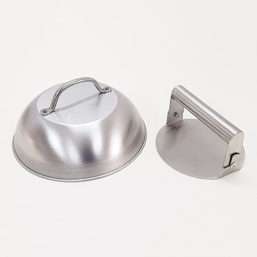 Foldable Smash Burger Press & Basting Dome Set
