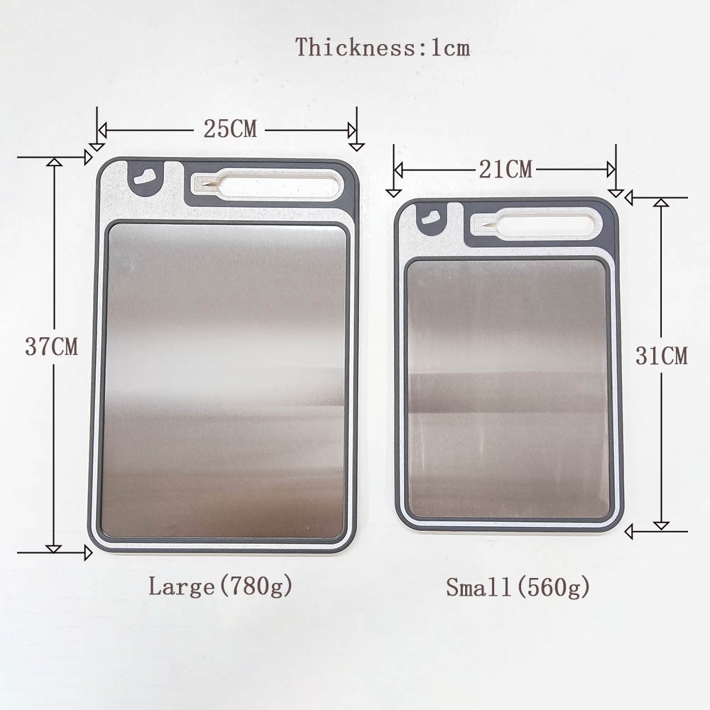 Double-Sided 304 Stainless Steel & Wheat Straw Cutting Board