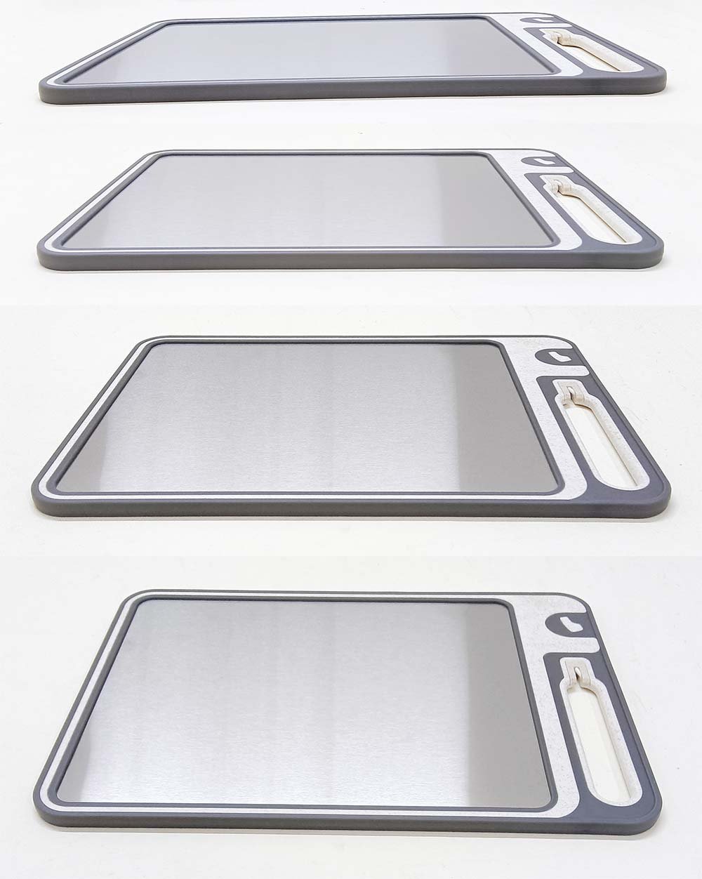 Double-Sided 304 Stainless Steel & Wheat Straw Cutting Board