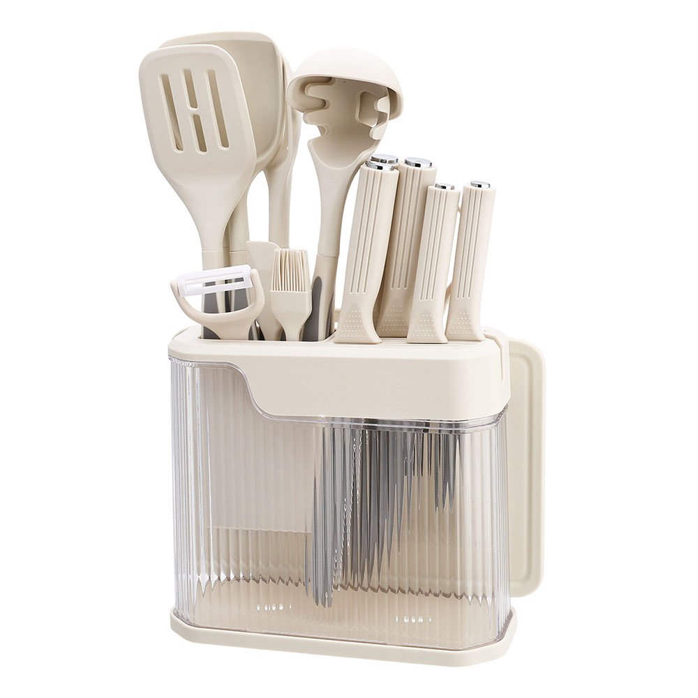 17-Piece Silicone Kitchen Utensil & Knife Set with Cutting Board