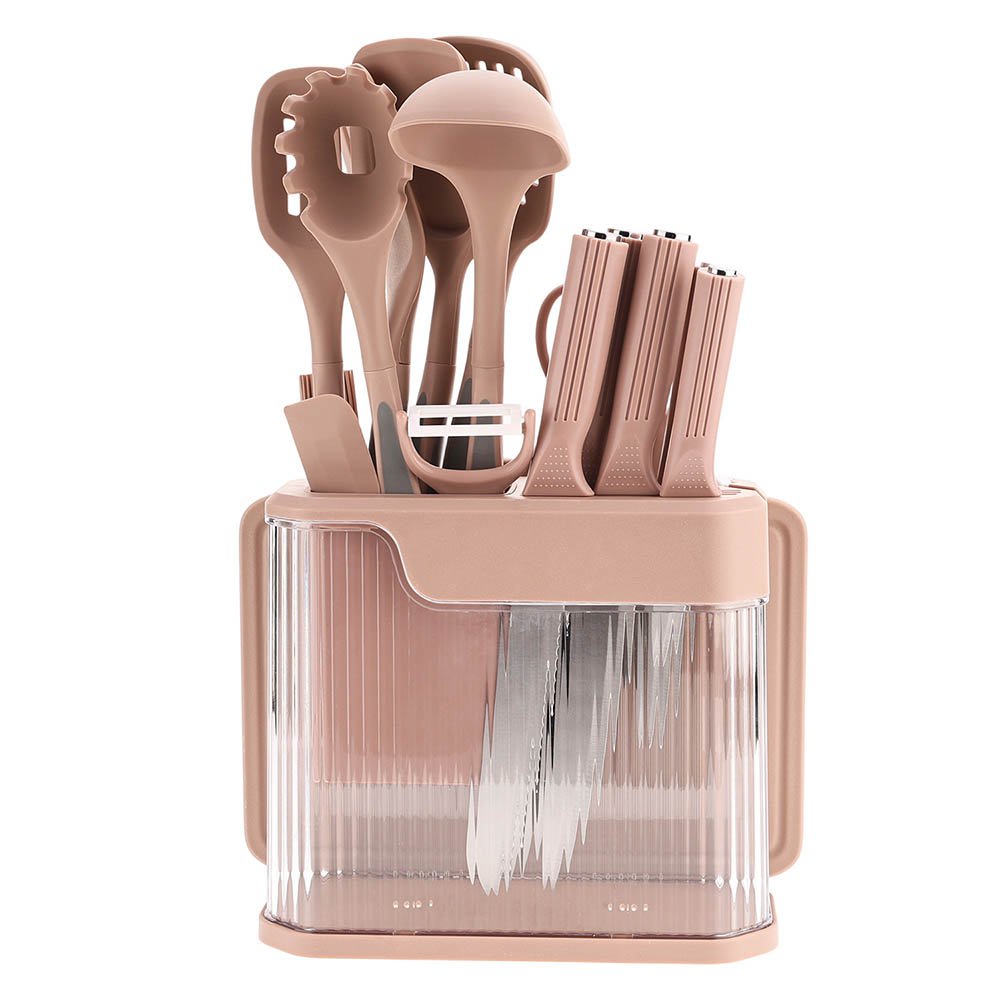 17-Piece Silicone Kitchen Utensil & Knife Set with Cutting Board