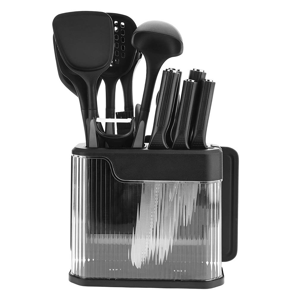 17-Piece Silicone Kitchen Utensil & Knife Set with Cutting Board