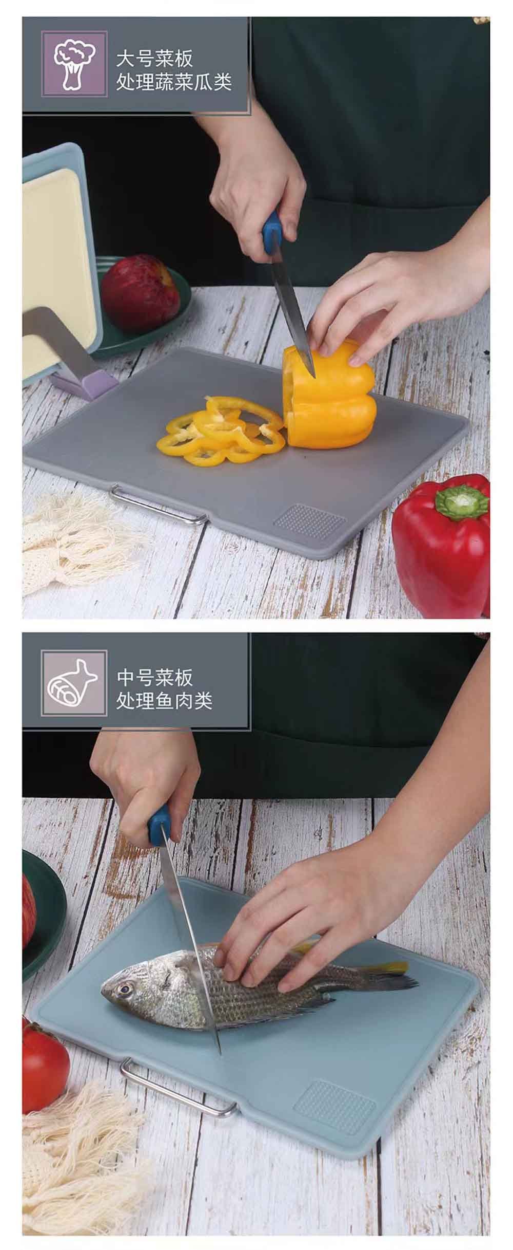 3-Piece Chopping Board Set with Stainless Steel Stand