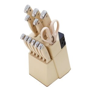 13-Piece Stainless Steel knife Set with Block & Built-in Sharpeners