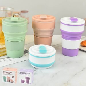Reusable Collapsible Silicone Travel Cup with Lid