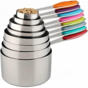 Colorful Stackable Stainless Steel Measuring Cups Set of 8