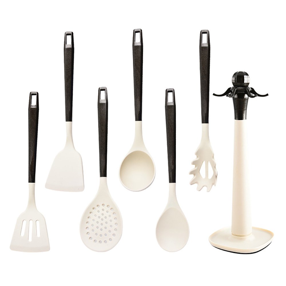 7-Piece Silicone Cooking Utensil Set with Hanging Holder
