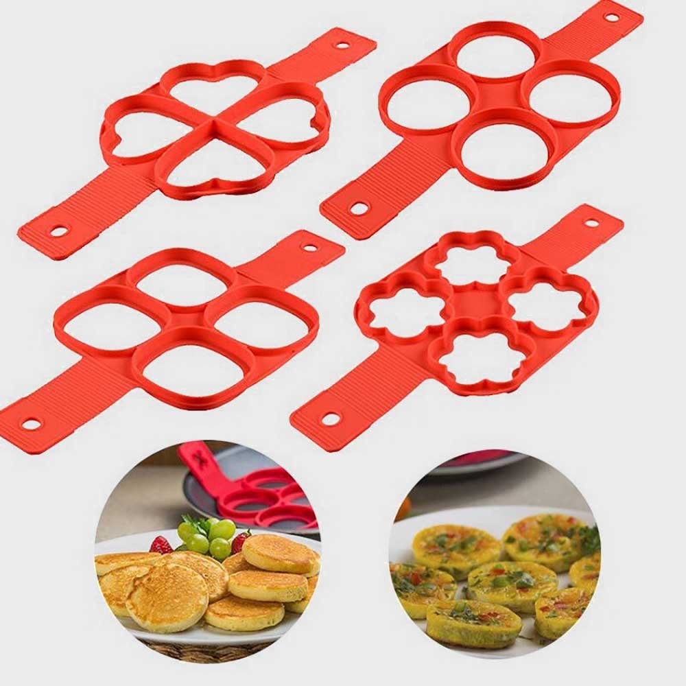4-Cavity Silicone Pancake Maker & Egg Ring