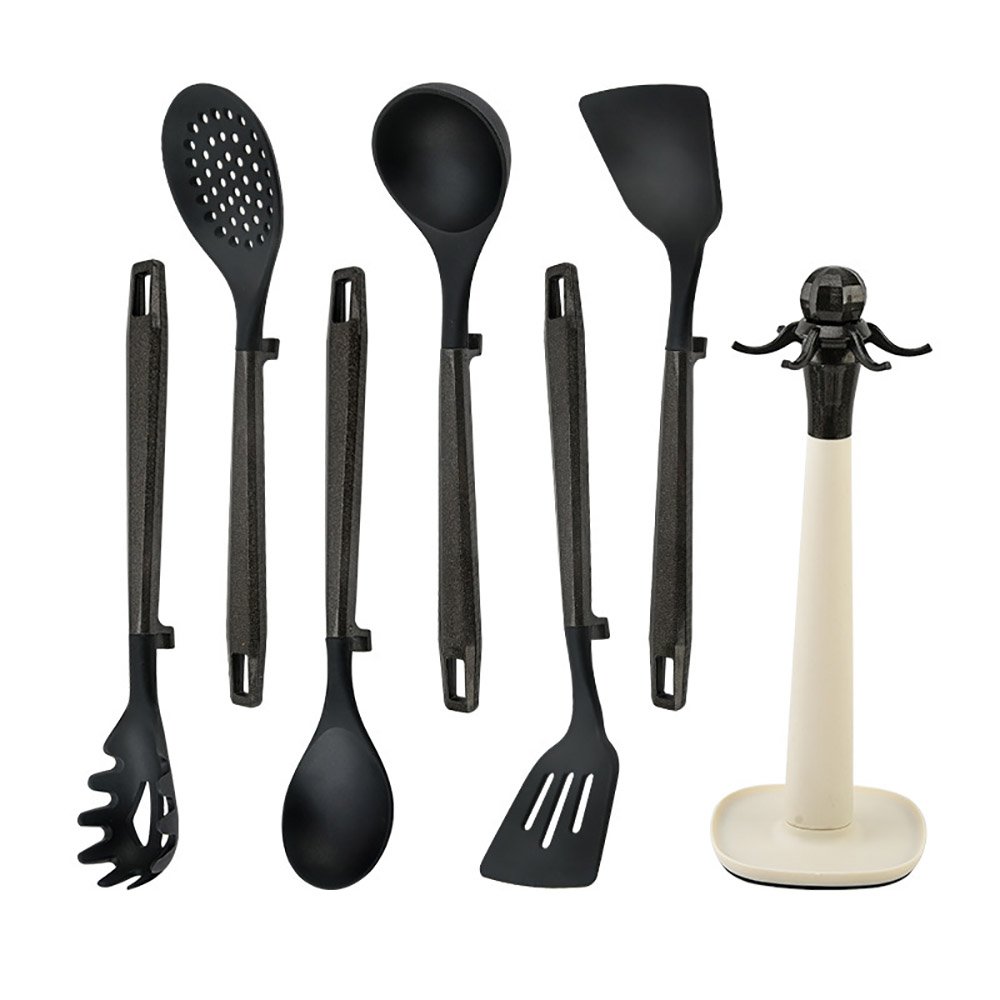 7-Piece Silicone Cooking Utensil Set with Hanging Holder