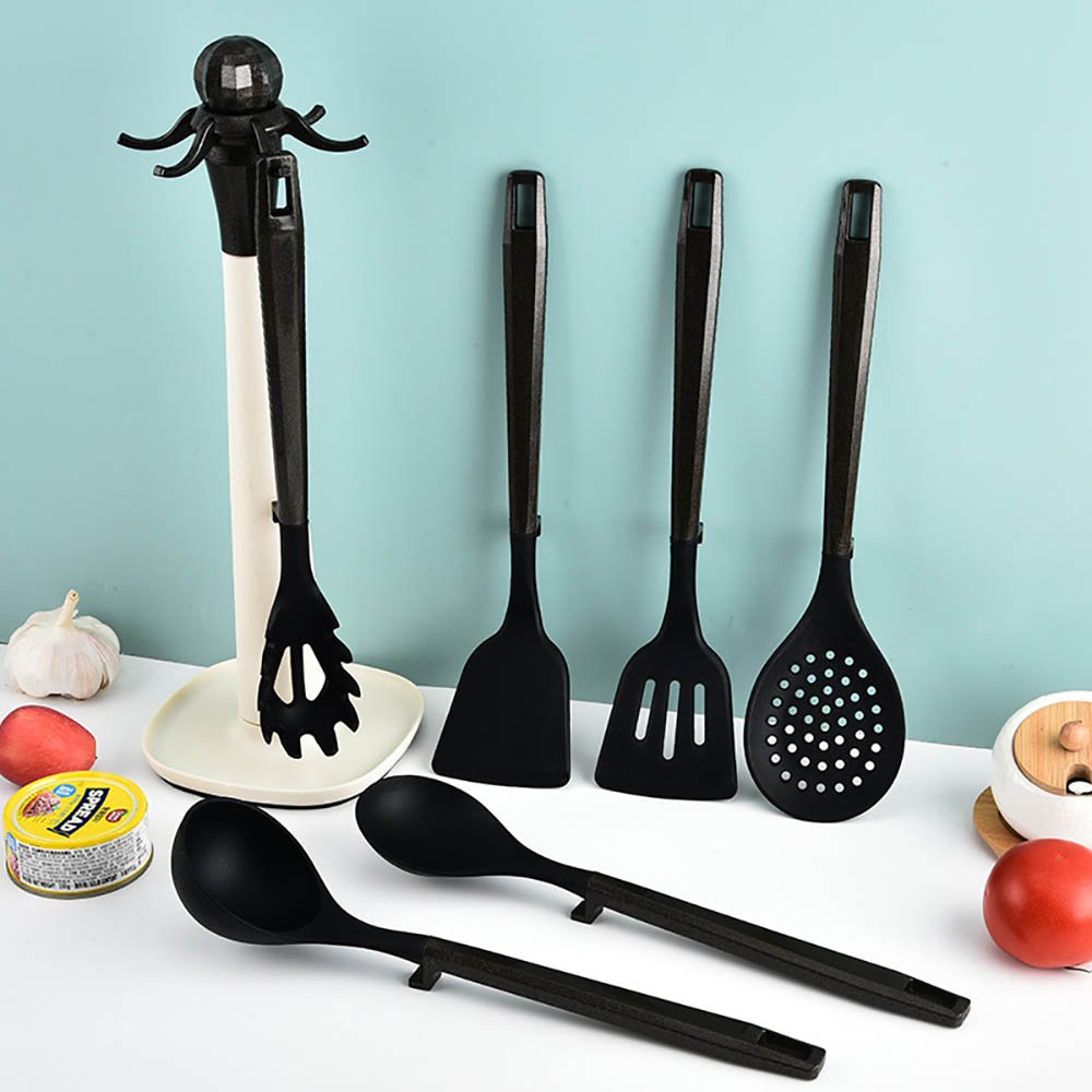 7-Piece Silicone Cooking Utensil Set with Hanging Holder
