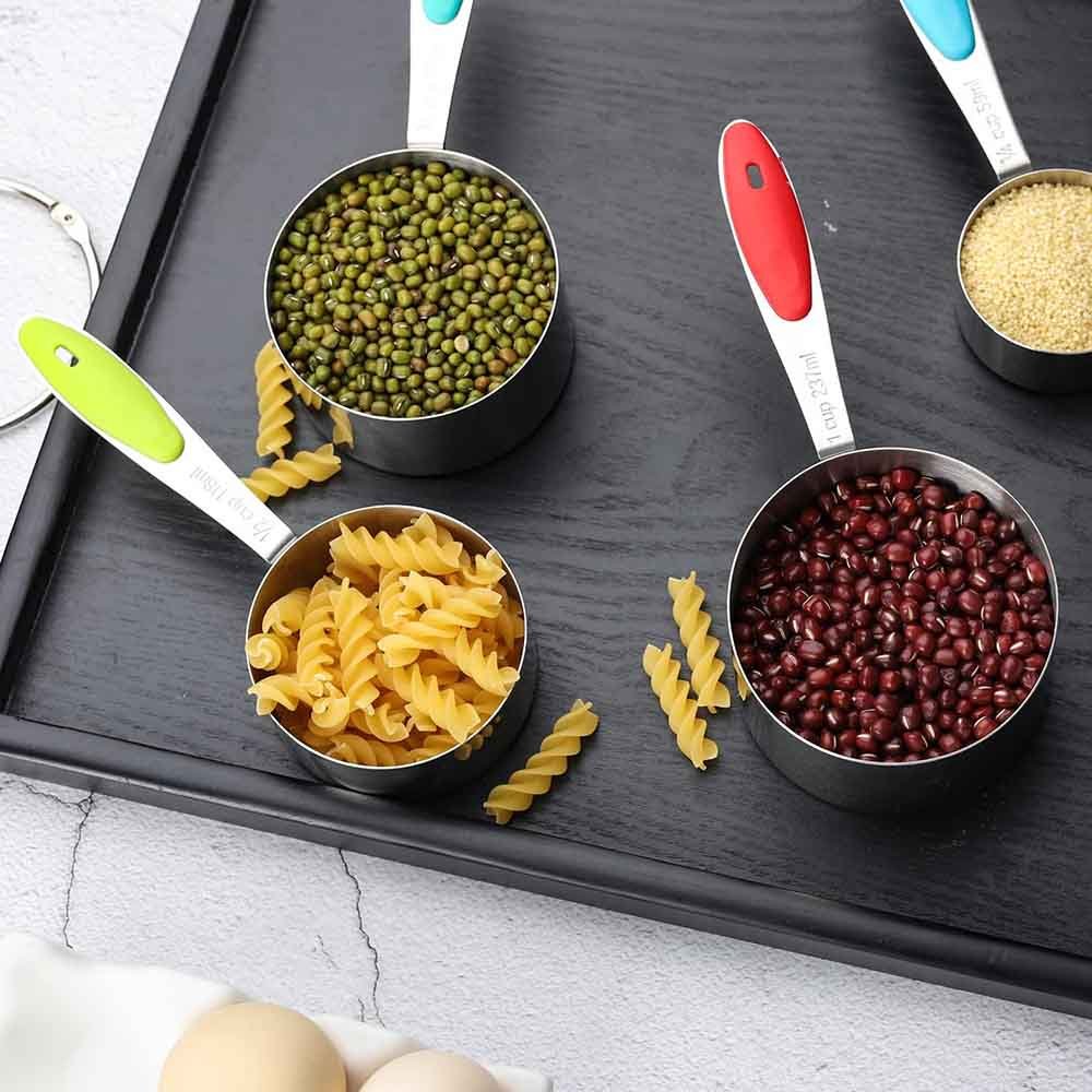 Colorful Stackable Stainless Steel Measuring Cups Set of 8