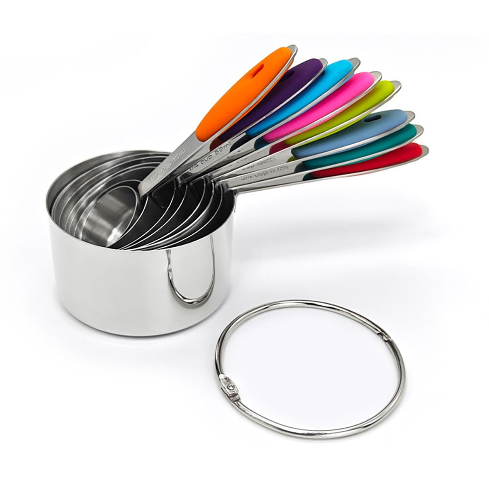 Colorful Stackable Stainless Steel Measuring Cups Set of 8