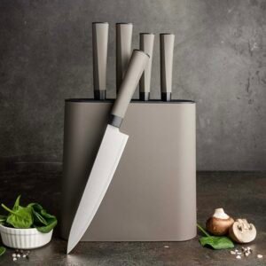 6-Piece Premium Knife Set with Soft-Touch Handle & Block