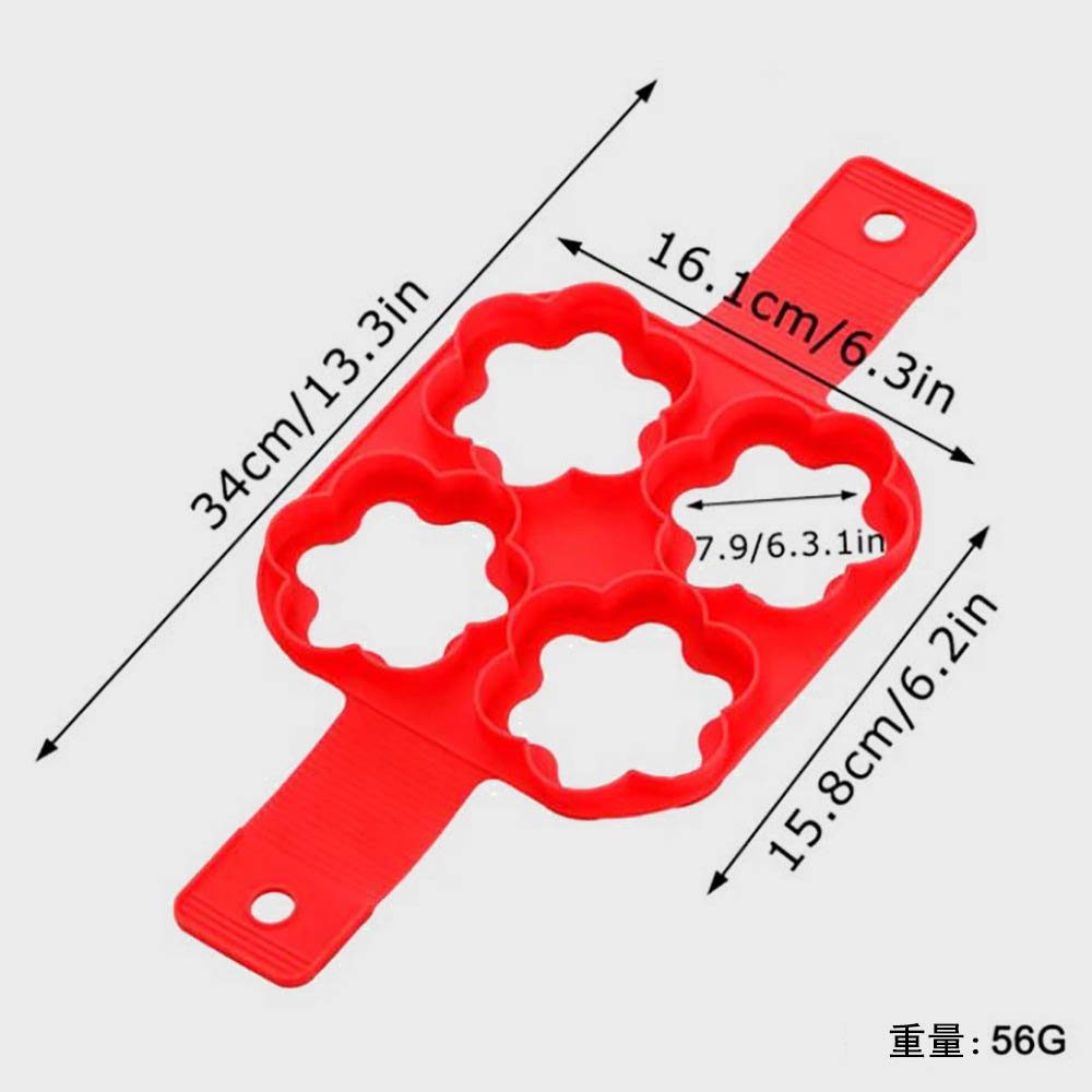 4-Cavity Silicone Pancake Maker & Egg Ring