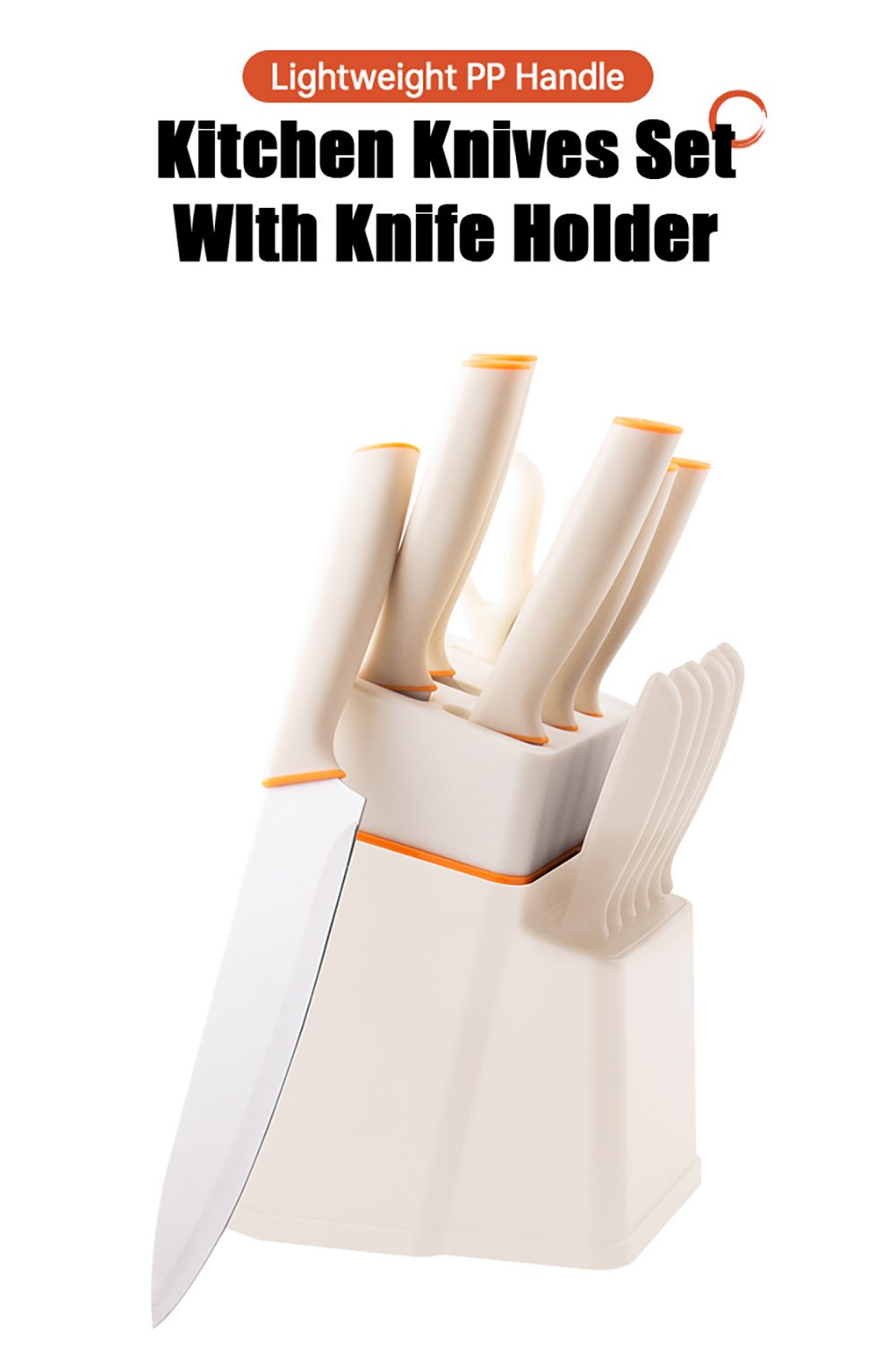 14-Piece Stainless Steel Kitchen Knife Set with Universal Block