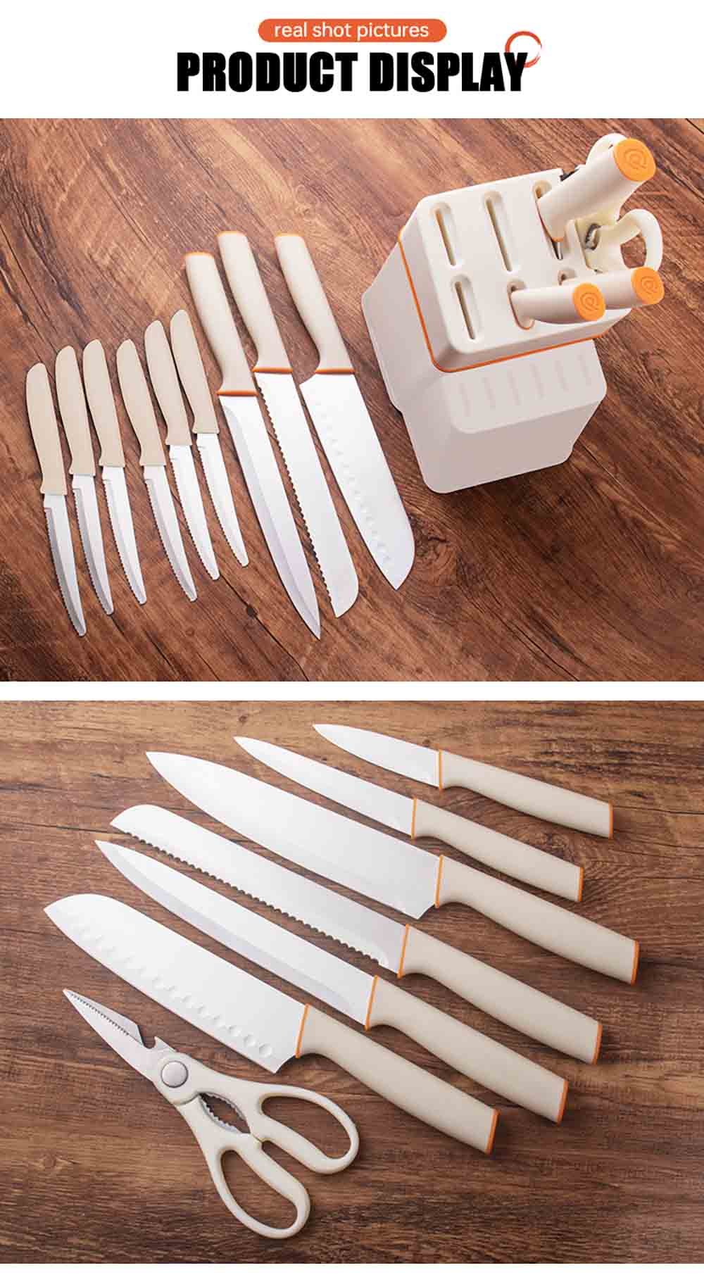 14-Piece Stainless Steel Kitchen Knife Set with Universal Block