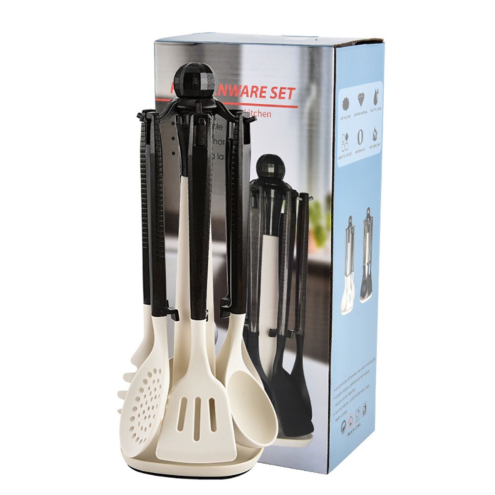 7-Piece Silicone Cooking Utensil Set with Hanging Holder
