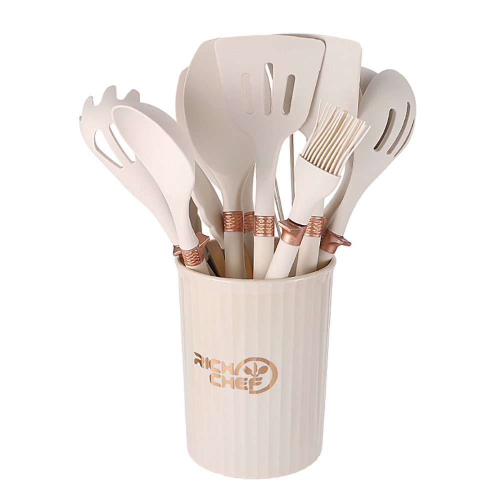 12-Piece Silicone Cooking Utensil Set with Marble Handle