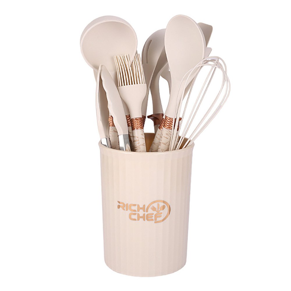 12-Piece Silicone Cooking Utensil Set with Marble Handle