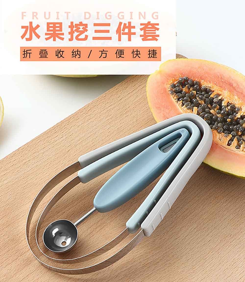 3-in-1 Nesting Fruit Scoop & Baller Set