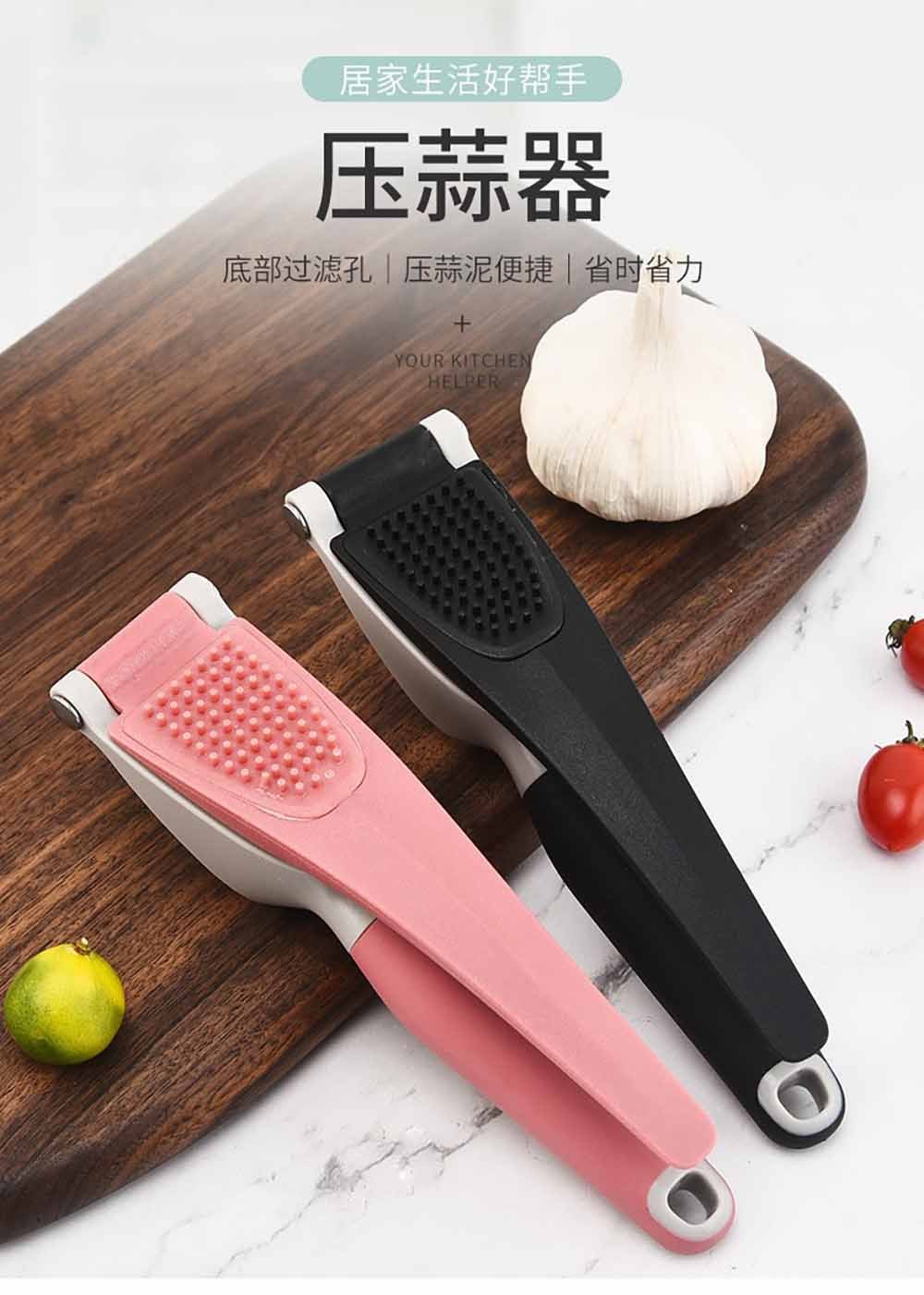 Stainless Steel Garlic Press with Ergonomic Handle