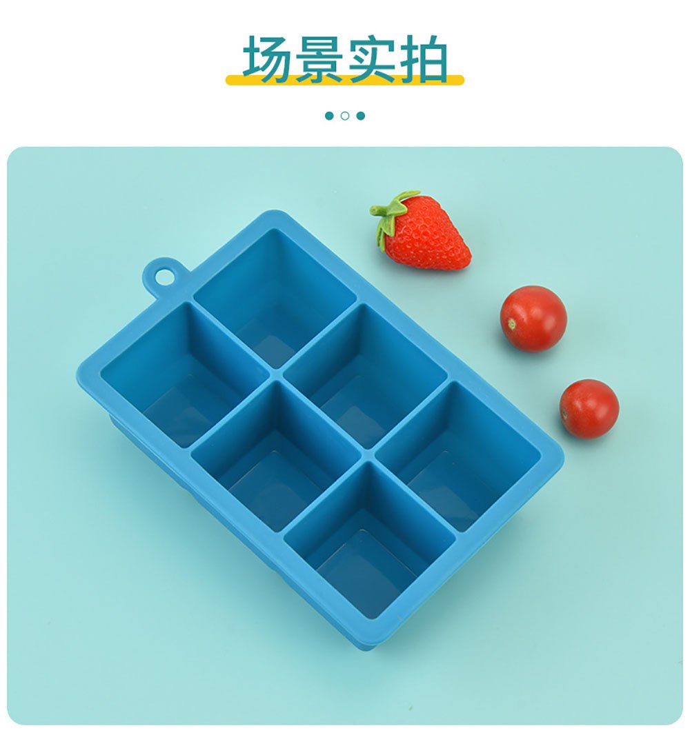 Jumbo 6-Cube Silicone Ice Cube Tray
