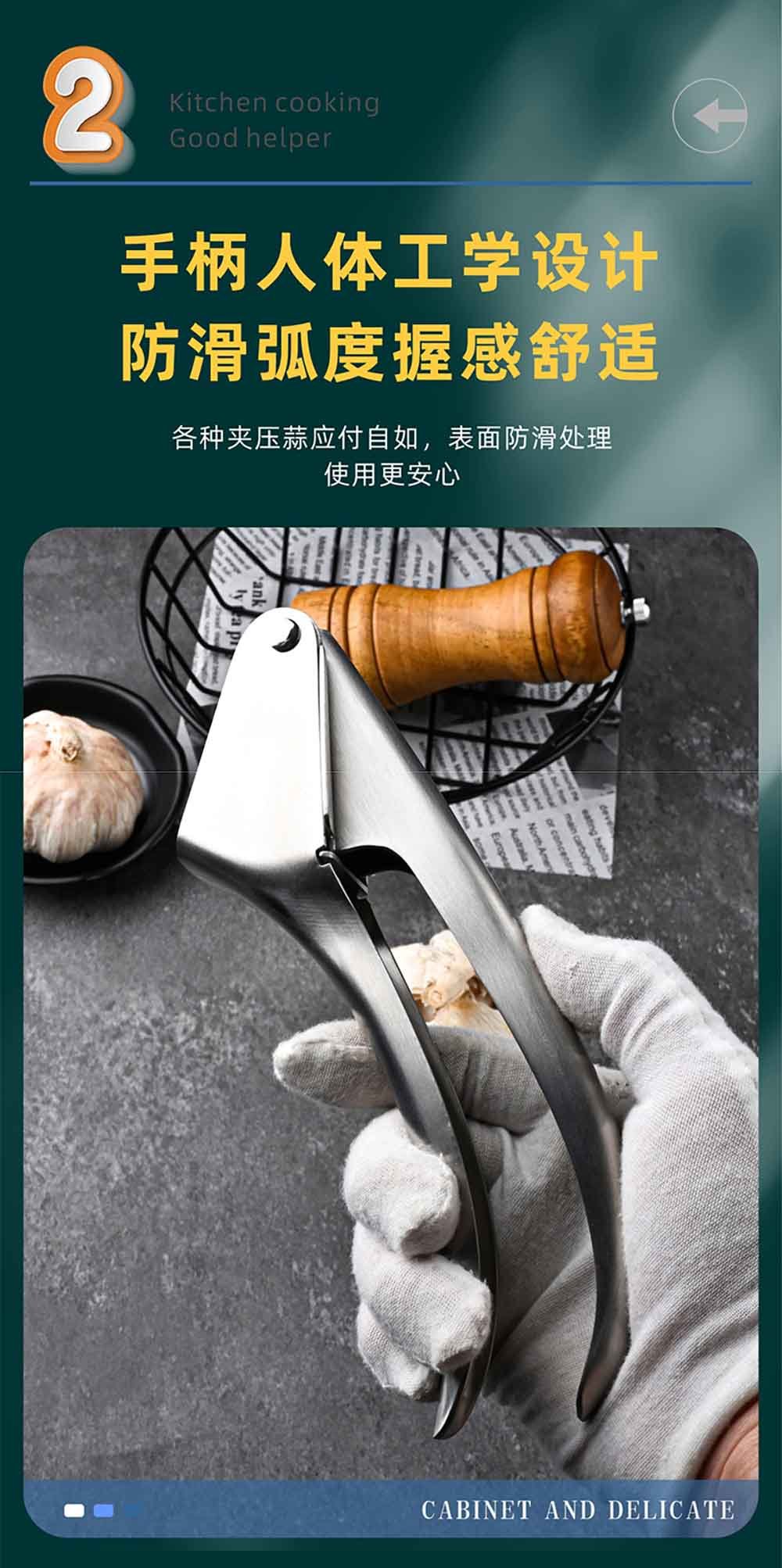 Premium All-Stainless Steel Garlic Press & Ginger Crusher