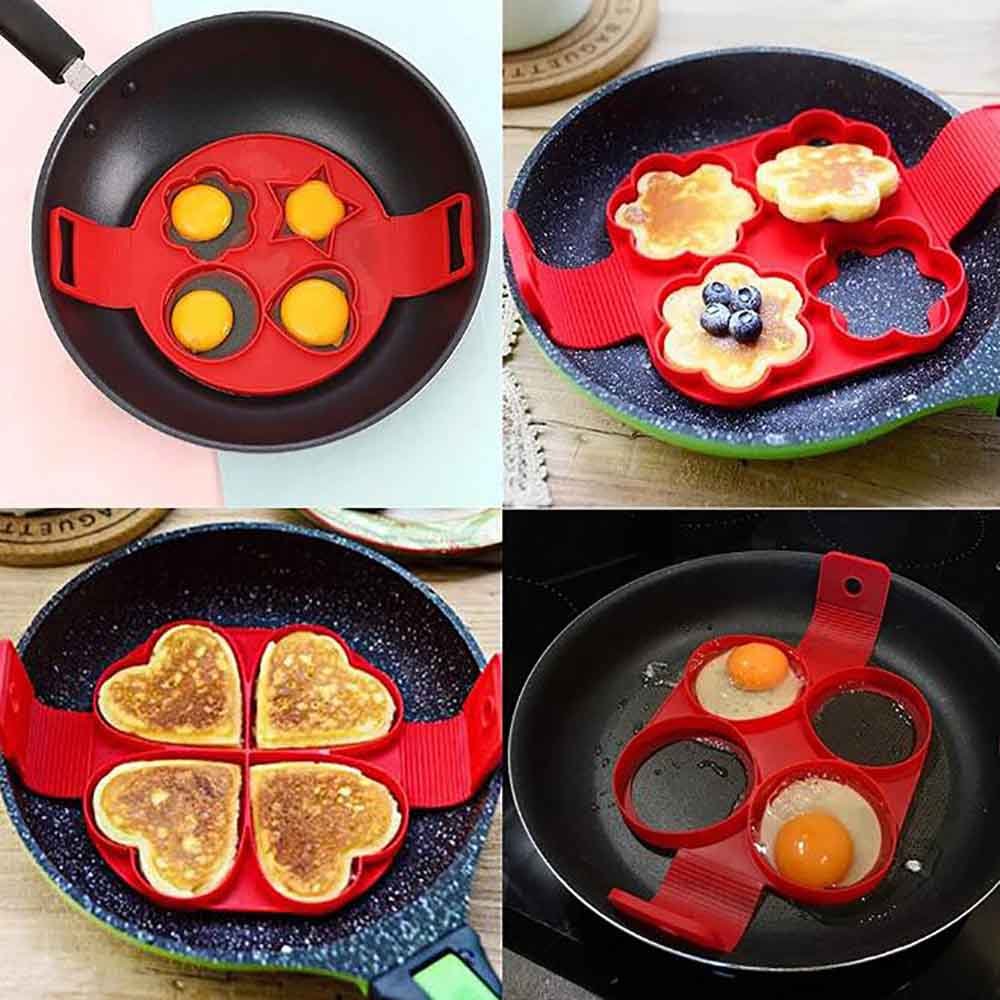 4-Cavity Silicone Pancake Maker & Egg Ring