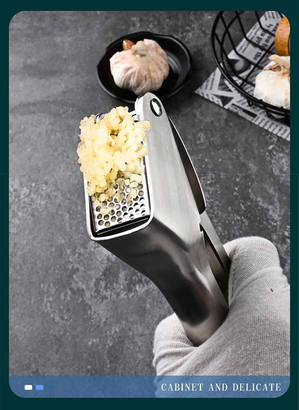 Premium All-Stainless Steel Garlic Press & Ginger Crusher