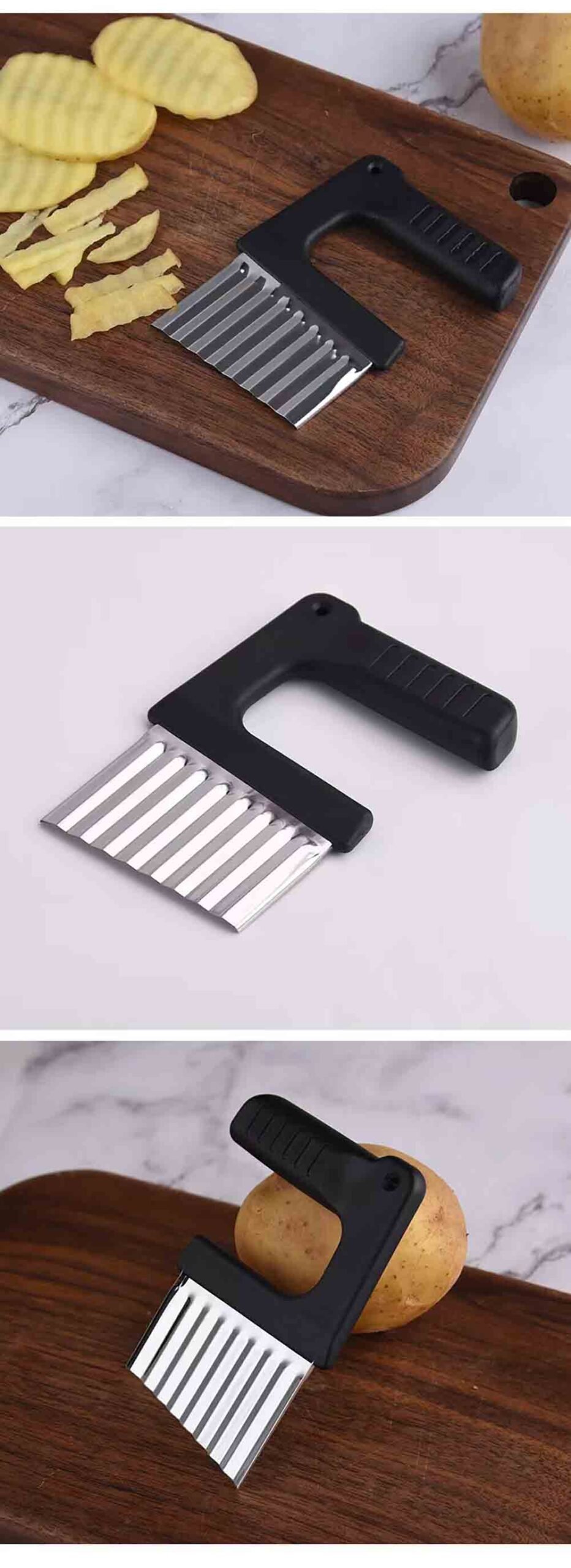 Ergonomic Wave Slicer & Crinkle Cutter