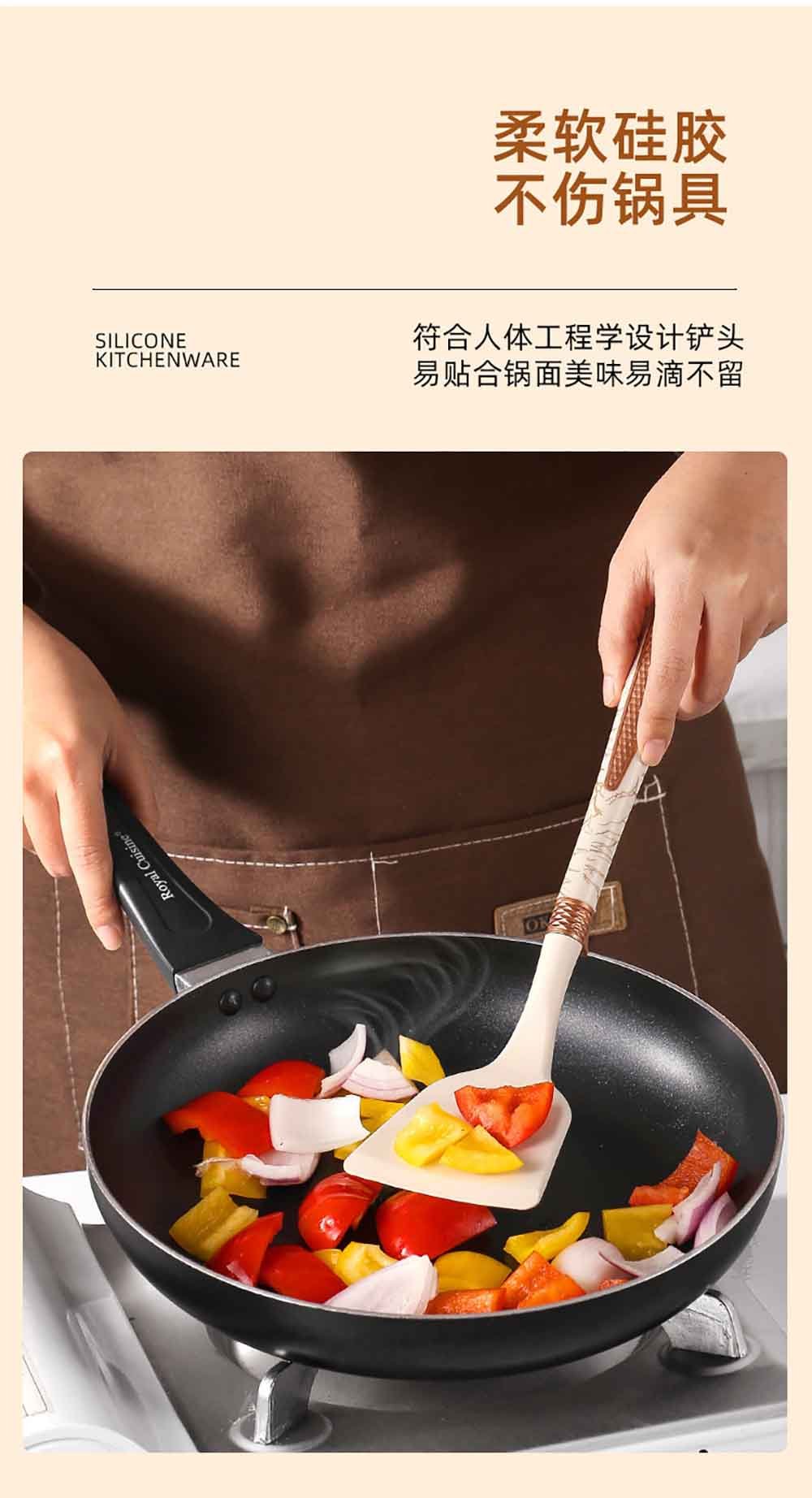 12-Piece Silicone Cooking Utensil Set with Marble Handle